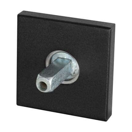 GPF8100.02.400 rozet 50x8mm zwart met vastgelaste knopvastzetter