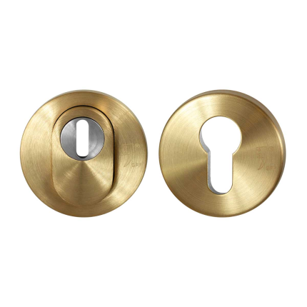 GPF9392.P4.S199 ronde veiligheidsrozet PVD mat messing met kerntrekbeveiliging