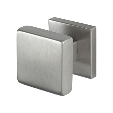GPF9948.09-02R RVS mat vierkante knop S1 53x53x16mm draaibaar met vierkant rozet rechts