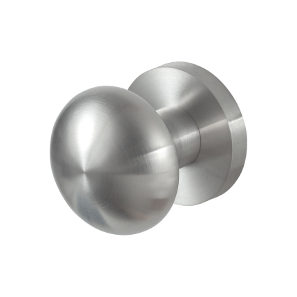 GPF9957.09-00 RVS geborsteld paddenstoel knop S2 65mm incl. knopvastzetter met rond rozet