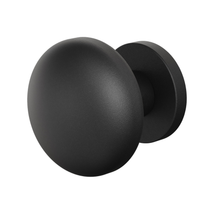 GPF9957.61-00 Zwart paddenstoel knop S2 65mm incl. knopvastzetter met rond rozet
