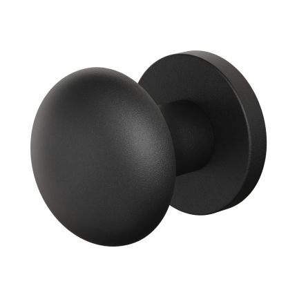 GPF9959.61-00 Zwart paddenstoel knop S2 52mm incl. knopvastzetter met rond rozet