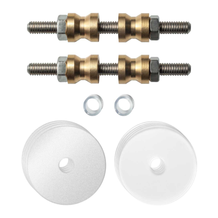 GPF996962DB35 glasdeur bevestigingsset t.b.v grepen met dubbelzijdige bevestiging witte rozet 35x2mm