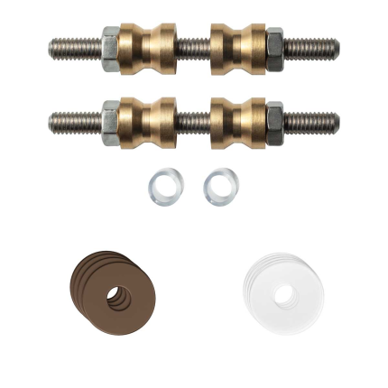 GPF9969A2DB19 glasdeur bevestigingsset t.b.v grepen met dubbelzijdige bevestiging Bronze blend rozet 19x2mm