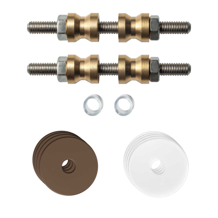 GPF9969A2DB27 glasdeur bevestigingsset t.b.v grepen met dubbelzijdige bevestiging Bronze blend rozet 27x2mm