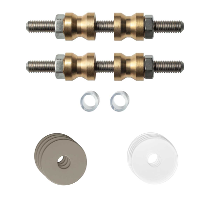 GPF9969A3DB22 glasdeur bevestigingsset t.b.v grepen met dubbelzijdige bevestiging Mocca blend rozet 22x2mm