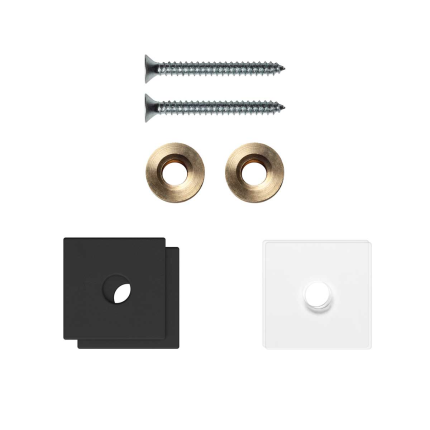 GPF997061EB24 enkele greep bevestigingsset zwart op hout blinde montage 24x24x2mm