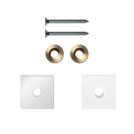 GPF997062EB24 enkele greep bevestigingsset wit op hout blinde montage 24x24x2mm