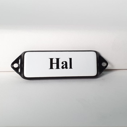 'Hal' deurbordje emaille model oor