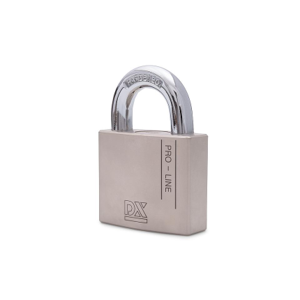 Hangslot met open beugel DX 52 mm verschillend sluitend, zilver