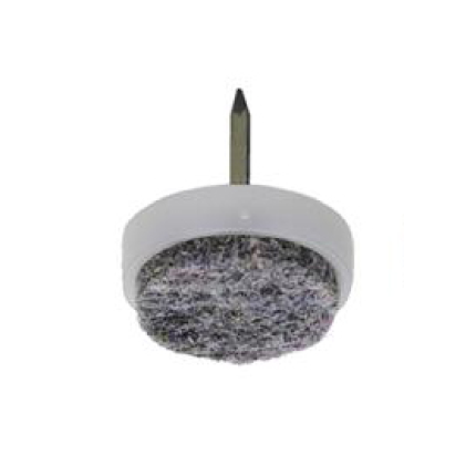 Vilten meubelglijder met inslagpin en kunststof behuizing 17 mm