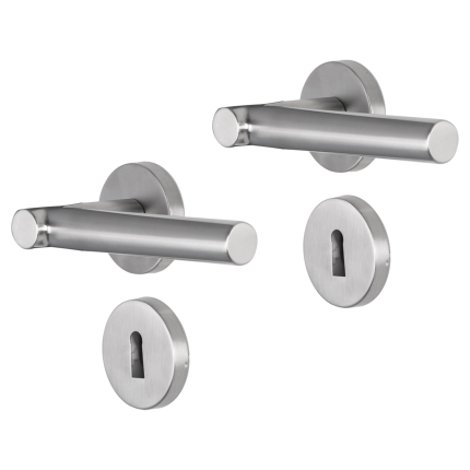 Impresso Alton deurkruk op rozet 53x9mm RVS geborsteld met sleutelrozet