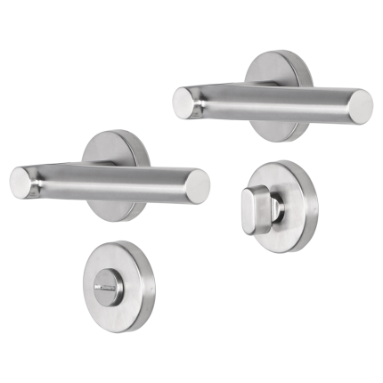 Impresso Alton deurkruk op rozet 53x9mm RVS geborsteld met toiletgarnituur