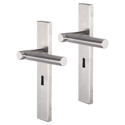 Impresso Alton deurkruk op schild rechthoekig 226x41x10mm BB56 RVS geborsteld