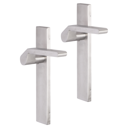 Impresso Boston deurkruk op schild rechthoekig 226x41x10mm blind RVS geborsteld