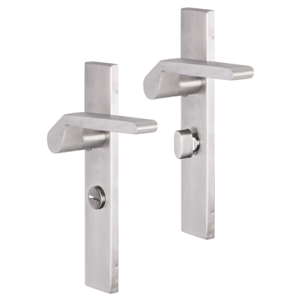 Impresso Boston deurkruk op schild rechthoekig 226x41x10mm WC63/8 RVS geborsteld