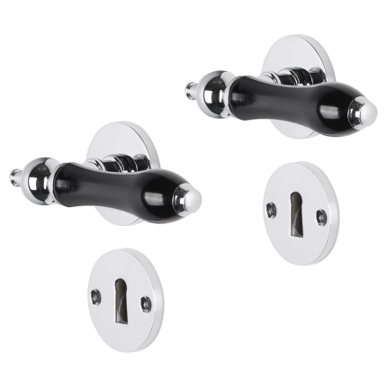 Impresso Bracknell deurkruk op rozet 53x9mm Chroom met sleutelrozet