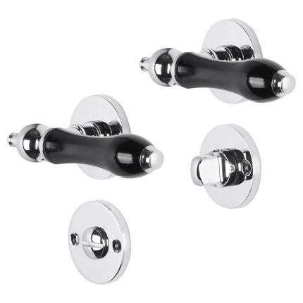 Impresso Bracknell deurkruk op rozet 53x9mm Chroom met toiletgarnituur