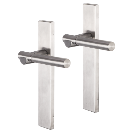 Impresso Bretton deurkruk op schild rechthoekig 226x41x10mm blind RVS geborsteld