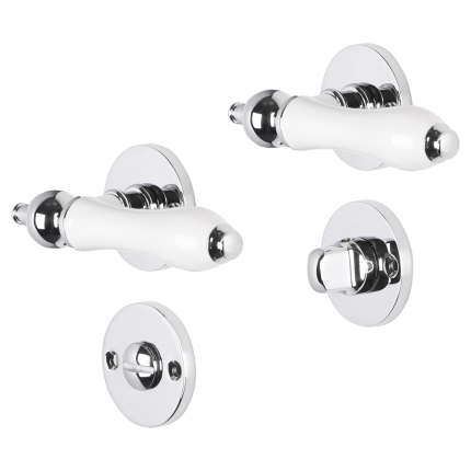 Impresso Brisbane deurkruk op rozet 53x9mm Chroom met toiletgarnituur