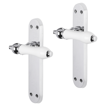 Impresso Brisbane deurkruk op schild met schroeven afgerond 225x41x10mm blind Chroom