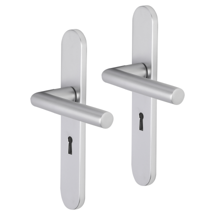 Impresso Burton deurkruk op schild afgerond 225x41x10mm BB56 Aluminium