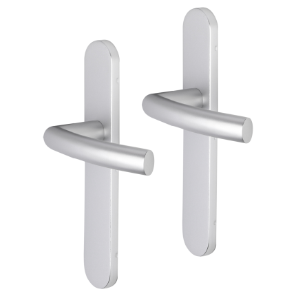 Impresso Burton deurkruk op schild afgerond 225x41x10mm blind Aluminium