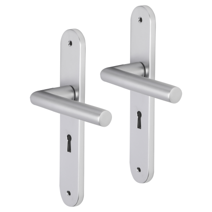 Impresso Burton deurkruk op schild met schroeven afgerond 225x41x10mm BB56 Aluminium