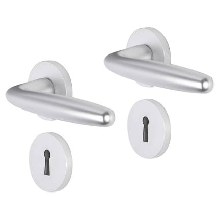 Impresso Cambridge deurkruk op rozet 53x9mm Aluminium met sleutelrozet