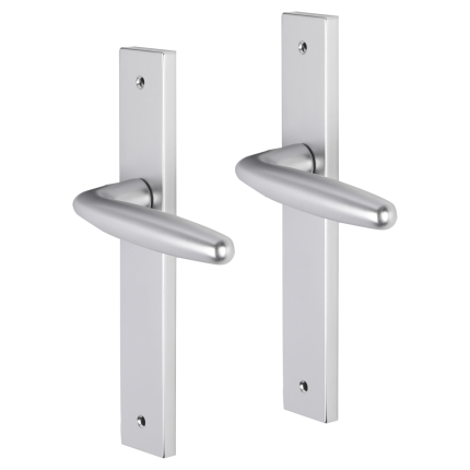 Impresso Cambridge deurkruk op schild met schroeven rechthoekig 226x41x10mm Aluminium
