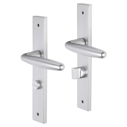 Impresso Cambridge deurkruk op schild met schroeven rechthoekig 226x41x10mm WC63/8 Aluminium