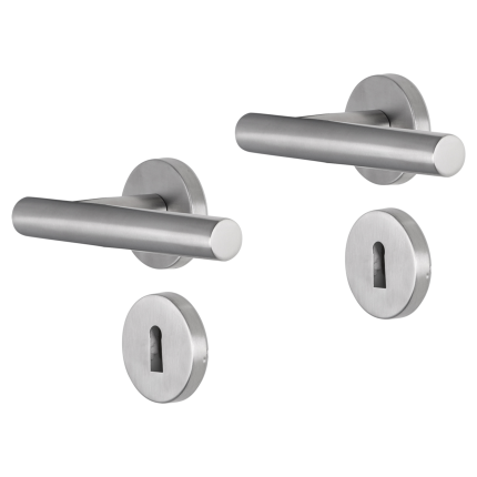 Impresso Chelsea deurkruk op rozet 53x9mm RVS geborsteld met sleutelrozet