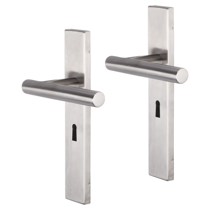 Impresso Chelsea deurkruk op schild rechthoekig 226x41x10mm BB56 RVS geborsteld