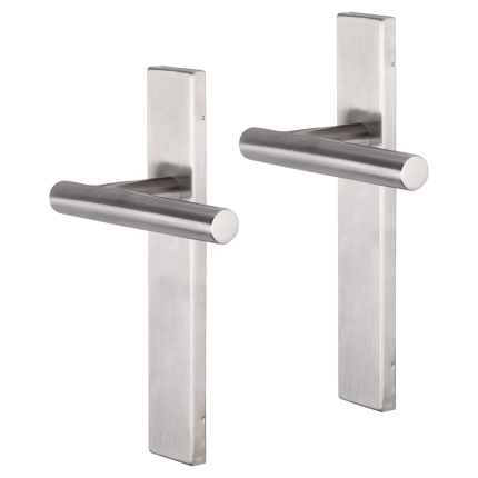 Impresso Chelsea deurkruk op schild rechthoekig 226x41x10mm RVS geborsteld