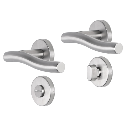 Impresso Chester deurkruk op rozet 53x9mm RVS geborsteld met toiletgarnituur