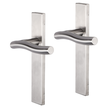 Impresso Chester deurkruk op schild rechthoekig 226x41x10mm RVS geborsteld