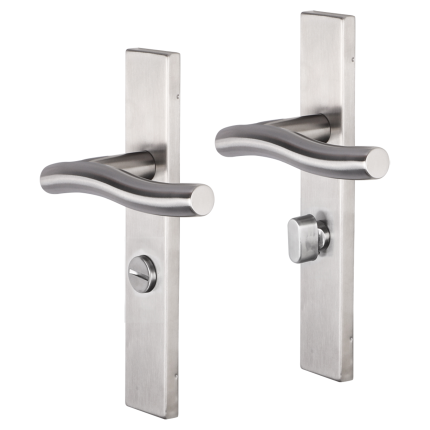 Impresso Chester deurkruk op schild rechthoekig 226x41x10mm WC63/8 RVS geborsteld