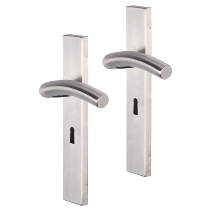 Impresso Conway deurkruk op schild rechthoekig 226x41x10mm BB56 RVS geborsteld