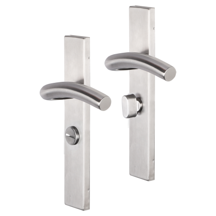 Impresso Conway deurkruk op schild rechthoekig 226x41x10mm WC63/8 RVS geborsteld