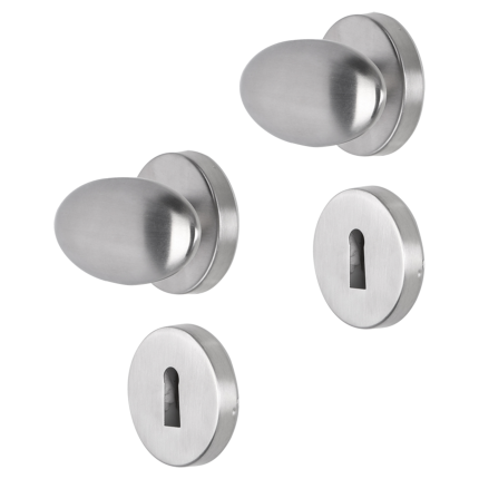 Impresso Derby deurkruk op rozet 53x9mm RVS geborsteld met sleutelrozet