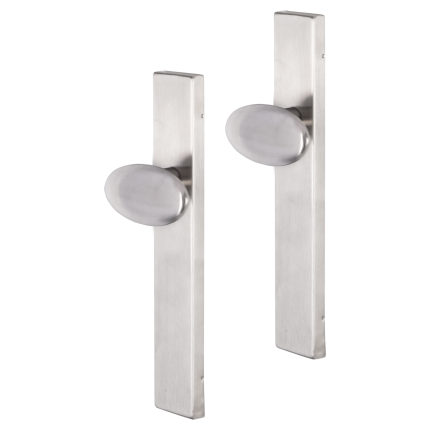 Impresso Derby deurkruk op schild rechthoekig 226x41x10mm blind RVS geborsteld