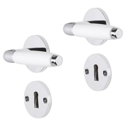 Impresso Durban deurkruk op rozet 53x9mm Chroom met sleutelrozet
