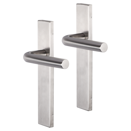 Impresso Dursley deurkruk op schild rechthoekig 226x41x10mm blind RVS geborsteld