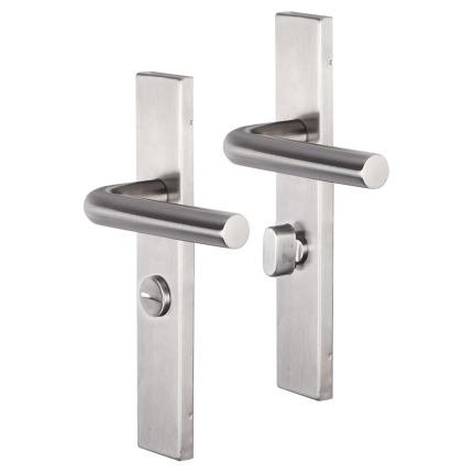 Impresso Dursley deurkruk op schild rechthoekig 226x41x10mm WC63/8 RVS geborsteld