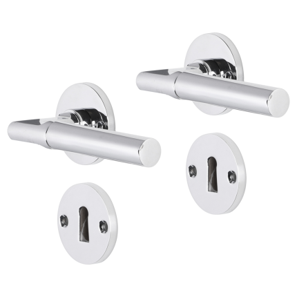 Impresso Galway deurkruk op rozet 53x9mm Chroom met sleutelrozet