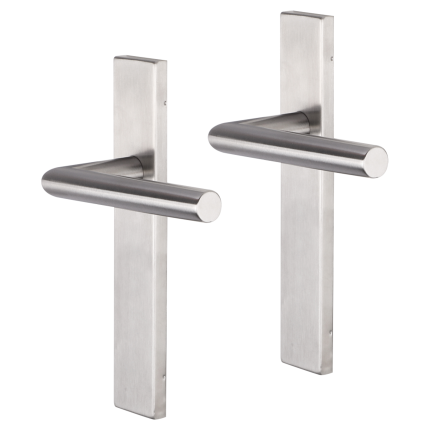 Impresso Harrow deurkruk op schild rechthoekig 226x41x10mm RVS geborsteld