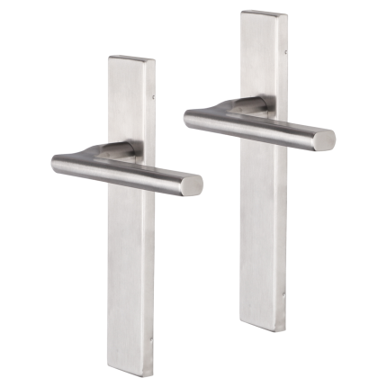 Impresso Kirby deurkruk op schild rechthoekig 226x41x10mm RVS geborsteld