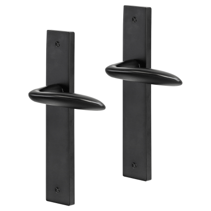 Impresso Lake deurkruk op schild met schroeven rechthoekig 226x41x10mm blind Zwart