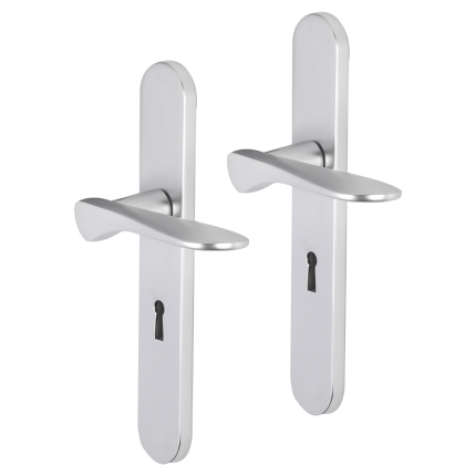 Impresso Leeds deurkruk op schild afgerond 225x41x10mm BB56 Aluminium