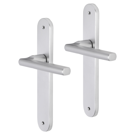 Impresso Leeds deurkruk op schild met schroeven afgerond 225x41x10mm blind Aluminium